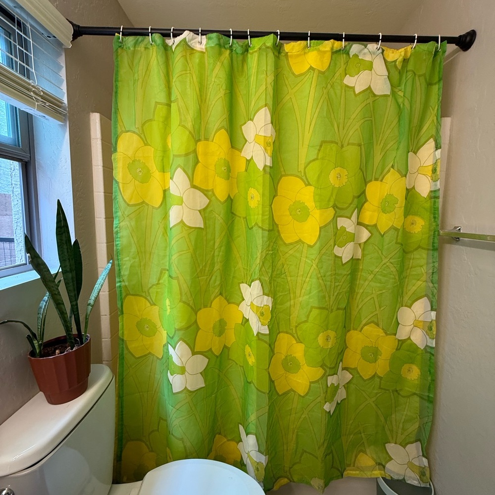 JACKSON Green and Yellow Floral Shower Curtain